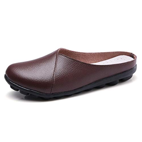 Calzado de Interior para Casual Half Drag Lazy Shoes Shallow Mouth Peas Zapatos for Mujeres (Color: Azul bebé Tamaño: 35) (Color : Brown, tamaño : 39)