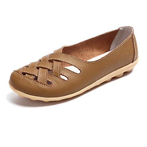 Calzado de Interior para Los Zapatos Huecos de la Enfermera Casuales Cubren los Zapatos de Guisantes for Las Mujeres (Color: Negro Tamaño: 35) (Color : Khaki, tamaño : 42)