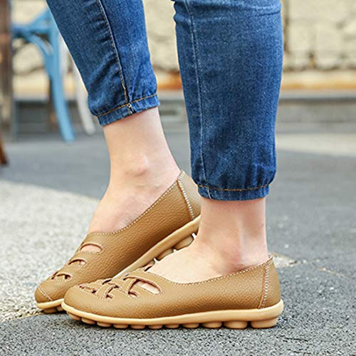 Calzado de Interior para Los Zapatos Huecos de la Enfermera Casuales Cubren los Zapatos de Guisantes for Las Mujeres (Color: Negro Tamaño: 35) (Color : Khaki, tamaño : 43)