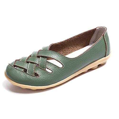 Calzado de Interior para Los Zapatos Huecos de la Enfermera Casuales Cubren los Zapatos de Guisantes for Las Mujeres (Color: Negro Tamaño: 35) (Color : Green, tamaño : 37)