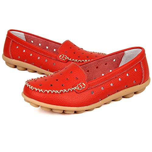 Calzado de Interior para Zapatos de Guisantes Antideslizantes Huecos Ocasionales for Mujeres (Color: Negro Tamaño: 35) (Color : Naranja, tamaño : 41)