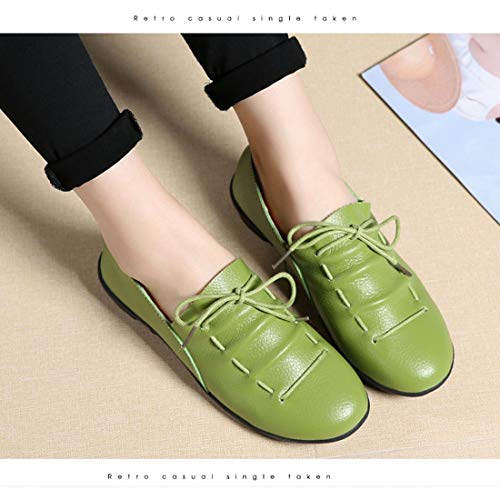 Calzado de Interior para Zapatos de Guisantes Antideslizantes Salvajes for Mujeres (Color: Negro Tamaño: 35) (Color : Green, tamaño : 35)