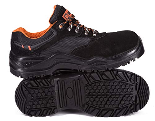 Calzado Deportivo de Seguridad S1P SRC con Puntera Ultraligera de conglomerado Zapatos de Trabajo al Tobillo de Senderismo con Suelas centrales de Kevlar 1557 Black Hammer Black Hammer (41 EU)