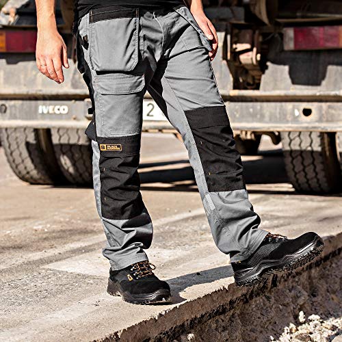 Calzado Deportivo de Seguridad S1P SRC con Puntera Ultraligera de conglomerado Zapatos de Trabajo al Tobillo de Senderismo con Suelas centrales de Kevlar 1557 Black Hammer Black Hammer (42 EU)