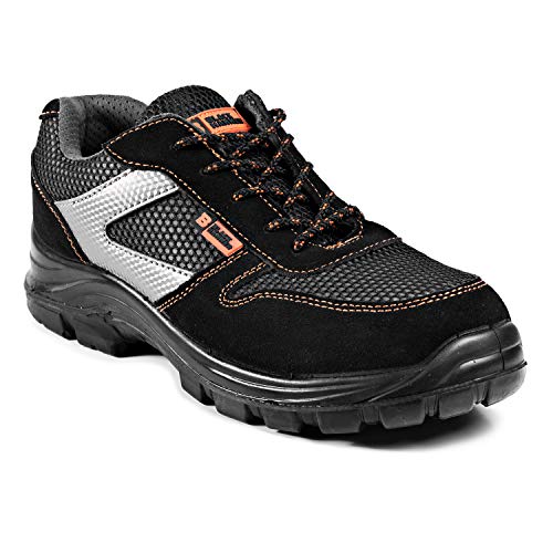 Calzado Deportivo Masculino de Seguridad con Puntera Ultraligera de Zapatos de Trabajo al Tobillo Kevlar S1P SRC 1997 Black Hammer Black Hammer (39 EU)