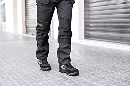 Calzado Deportivo Masculino de Seguridad con Puntera Ultraligera de Zapatos de Trabajo al Tobillo Kevlar S1P SRC 1997 Black Hammer Black Hammer (39 EU)