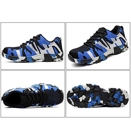 Calzado Seguridad Hombre Mujer Ligero Camuflaje Protectoras Zapatos Trabajo con Punta de Acero Zapatillas de Seguridad