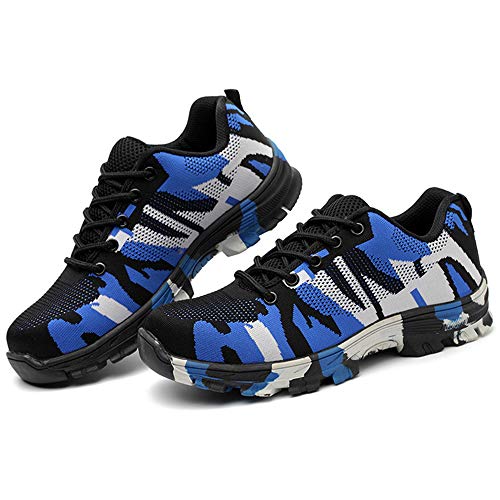 Calzado Seguridad Hombre Mujer Ligero Camuflaje Protectoras Zapatos Trabajo con Punta de Acero Zapatillas de Seguridad