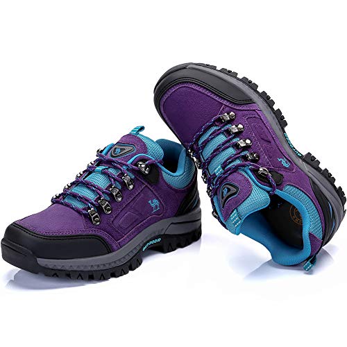 CAMEL CROWN Zapatos de Senderismo para Mujer Zapatillas de Escalada Calzado de Ante para Alpinismo, Zapatos de Excursionismo para Actividades al Aire Libre, Excursionismo