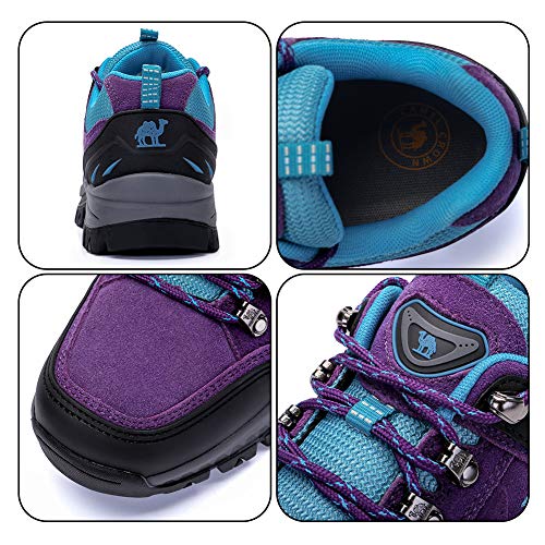 CAMEL CROWN Zapatos de Senderismo para Mujer Zapatillas de Escalada Calzado de Ante para Alpinismo, Zapatos de Excursionismo para Actividades al Aire Libre, Excursionismo