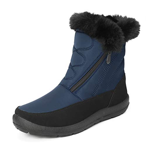 Camfosy Botas de Nieve para Mujer, Zapatos de Invierno Botas de Lluvia de Piel Botas Impermeables Furty Rising Hot para Caminar Senderismo