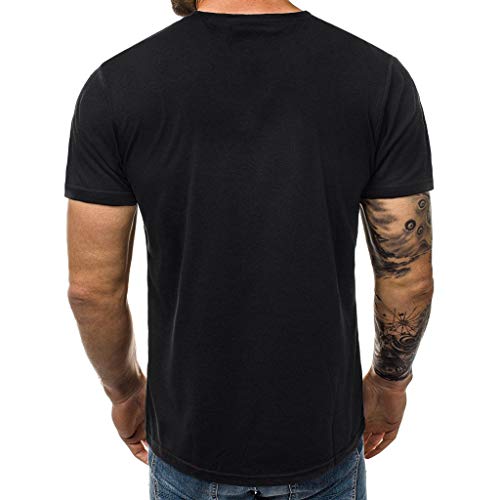 Camisetas Hombre Riou Camisa de Manga Corta con Cuello Redondo y Estampado Smiley Tops de Verano Elegante Polos de BáSica Camiseta para Hombres Diario