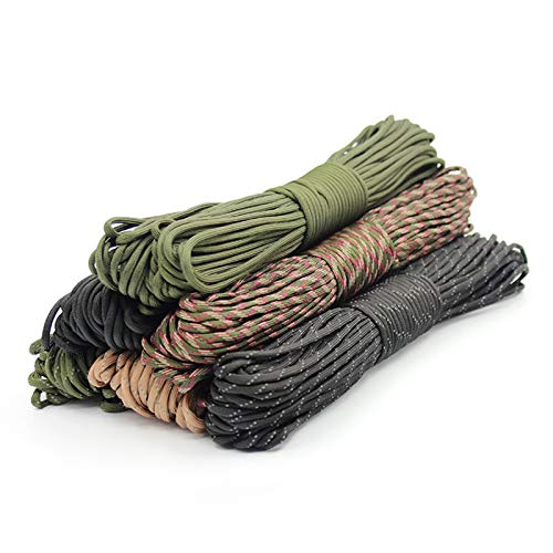 CAMPA DE CAMPING 5 metros Dia.4mm 7 stand Cores Parachute Cord Lanyard Al aire libre Camping Cuerda Escalada Equipo de senderismo Accesorios de Tienda Cuerda de senderismo ( Color : Green Camouflage )