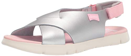 Camper Oruga Sandal Kids, Sandalia de cuña Niñas, Medium Gray, 28 EU