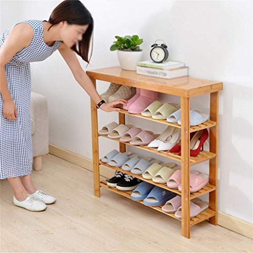 CAMPERS Zapatero Botas Estante de Almacenamiento Soporte de Planta Vertical Cambio de Banco de Zapatos Establo de bambú Natural Ahorra Espacio (Tamaño: 60X27X45CM)
