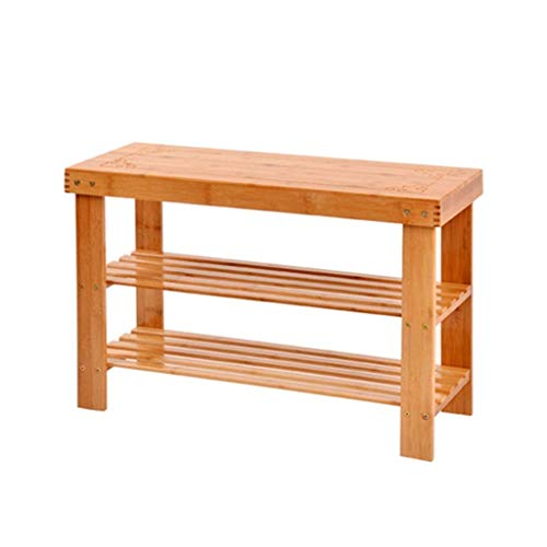 CAMPERS Zapatero Botas Estante de Almacenamiento Soporte de Planta Vertical Cambio de Banco de Zapatos Establo de bambú Natural Ahorra Espacio (Tamaño: 60X27X45CM)