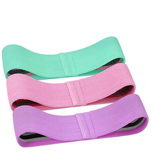CAMTOA Bandas de resistencia Extensores de Pecho de tela Bucles de ejercicio premium, 3 bandas de botín de entrenamiento de nivel de resistencia, bandas de ejercicio físico con diseños antideslizantes