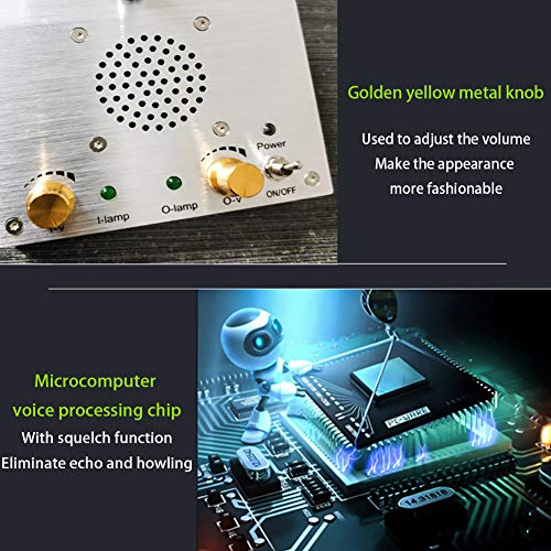 Candeer Intercomunicador Ventanilla Sistema de Intercomunicación Ventana Dual Walkie Talkie Micrófono de Base Micrófono Remoto (Plata)