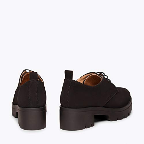 CANDEM Zapatos con Cordones con tacón y Plataforma Negro