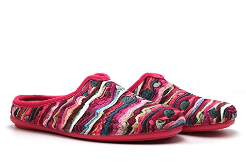 Canovas Ruiz - Zapatillas de IR por casa con talón Abierto, Plantilla Extraible, Suela de Goma, para: Mujer Color: Fuxia Talla:39