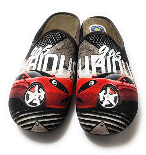 Canovas - Zapatillas Casa con Plantilla Extraible Hombre - Cadette | Chinela Juvenil y cadette | Marrón y Azul (Marrón, 42)