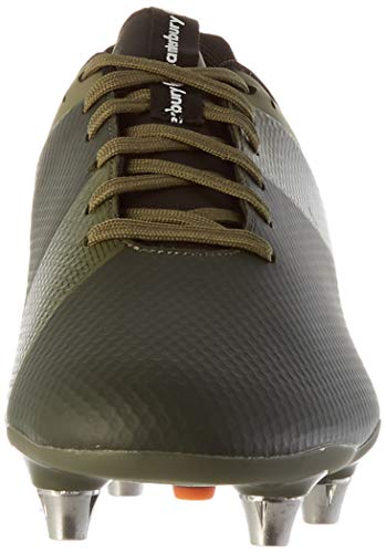 Canterbury Phoenix 3.0 Soft Ground, Zapatillas para Rugby Hombre, Liquen Prof Verde/Negro/Puffin39 Colores Bill, 44 EU