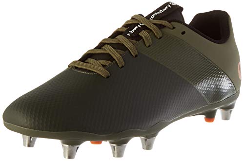 Canterbury Phoenix 3.0 Soft Ground, Zapatillas para Rugby Hombre, Liquen Prof Verde/Negro/Puffin39 Colores Bill, 44 EU