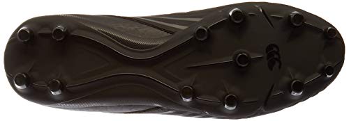 Canterbury Speed 3.0 Firm Ground, Zapatillas para Rugby Hombre, Negro/Gris Oscuro/Plata Claro, 43 EU