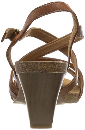 Caprice Chenoa, Sandalia con Pulsera Mujer, Marrón (Cognac Nappa 303), 40.5 EU