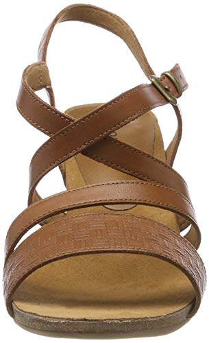 Caprice Chenoa, Sandalia con Pulsera Mujer, Marrón (Cognac Nappa 303), 40.5 EU