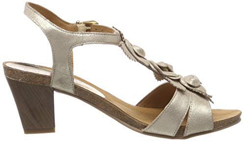 Caprice Chenoa, Sandalia con Pulsera Mujer, Multicolor (Lt Gold Su.Met 959), 38.5 EU