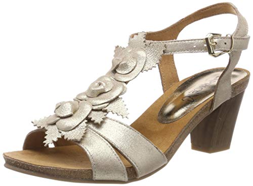 Caprice Chenoa, Sandalia con Pulsera Mujer, Multicolor (Lt Gold Su.Met 959), 38.5 EU