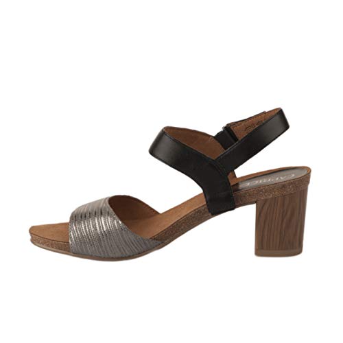 CAPRICE Chenoa, Sandalia con Pulsera Mujer, Negro (Black Comb 19), 38.5 EU
