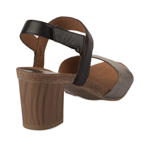 CAPRICE Chenoa, Sandalia con Pulsera Mujer, Negro (Black Comb 19), 38.5 EU