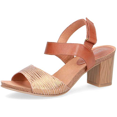 CAPRICE Chenoa, Sandalia con Pulsera Niñas, Braun Cognac Comb 313, 35.5 EU