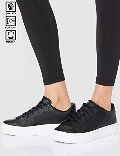 CARE OF by PUMA Leather Platform Court Zapatilla Deportivas, Negro Black Black, 39 EU
