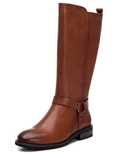 CARMELA - - Bota de mujer estilo motorista - Cierre con cremallera - Camel - 38 EU