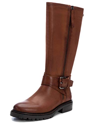 CARMELA - - Bota de señora motera - Cierre con cremallera - Camel - 38 EU