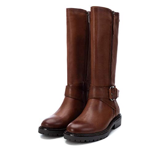 CARMELA - - Bota de señora motera - Cierre con cremallera - Camel - 38 EU