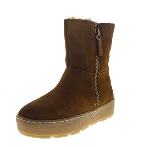 Carmela BOTÍN DE MUJER PLANO CON CIERRE DE CREMALLERA ABOTINADO CAMEL