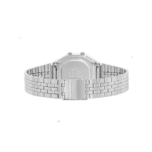 Casio Reloj Digital para Mujer de Automático con Correa en Acero Inoxidable Chapado en Platino LA-680WA-7