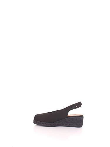 CASTAÑER | Alpargata con cuña Open Toe elaborada en Lona 5cm Dosalia | Mujer | Negro | 40