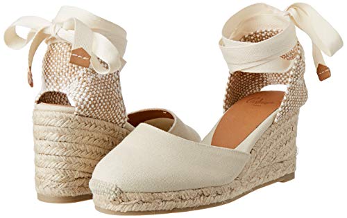 CASTAÑER | Alpargata de cuña Carina elaborada en lona 7 cm | Mujer | Ivory | 37