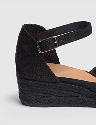 CASTAÑER | Alpargata de cuña Carol elaborada en Lona 5 cm | Mujer | Negro | 38