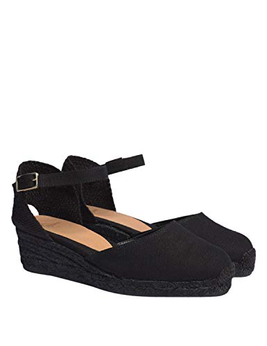 CASTAÑER | Alpargata de cuña Carol elaborada en Lona 5 cm | Mujer | Negro | 38