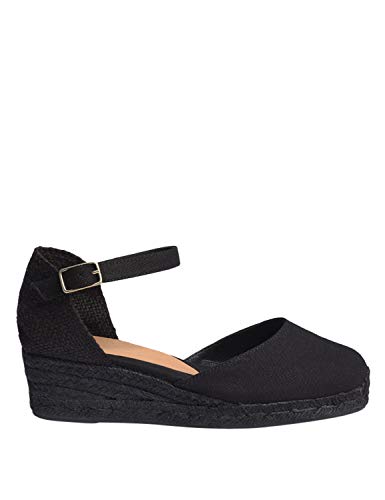 CASTAÑER | Alpargata de cuña Carol elaborada en Lona 5 cm | Mujer | Negro | 38