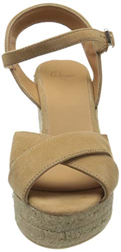 Castañer BLAUDELL/8ED/SS20007, Sandalias con cuña Tipo Alpargatas Mujer, Tostado, 36 EU