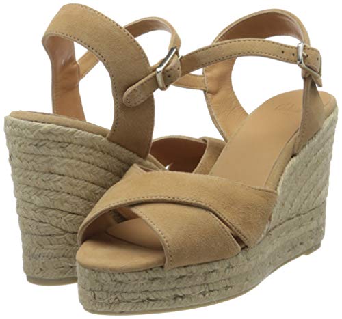 Castañer BLAUDELL/8ED/SS20007, Sandalias con cuña Tipo Alpargatas Mujer, Tostado, 36 EU
