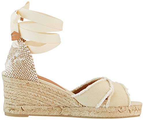 Castañer BLUMA/6/001, Sandalias con cuña Tipo Alpargatas Mujer, Ivory, 41 EU