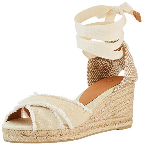 Castañer BLUMA/6/001, Sandalias con cuña Tipo Alpargatas Mujer, Ivory, 41 EU